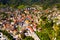 General aerial view of Idrija, Slovenia