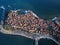 General aerial view of Nessebar, ancient city on the Black Sea coast of Bulgaria