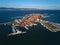 General aerial view of Nessebar, ancient city on the Black Sea coast of Bulgaria