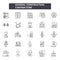 General construction contractors line icons, signs, vector set, outline illustration concept