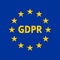 General Data Protection Regulation. EU flag with GDPR label. Vector illustration