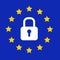 General Data Protection Regulation GDPR concept, white padlock