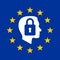General Data Protection Regulation GDPR flat silhouette of a h