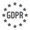 General Data Protection Regulation glyph icon, privacy and information, gdpr sign, vector graphics, a solid pattern on a