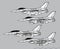 General Dynamics F-16 Fighting Falcon. Vector drawing of modern tactical fighter.