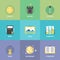 General education subjects flat icons