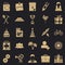 General icons set, simple style