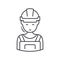 General labourer icon, linear isolated illustration, thin line vector, web design sign, outline concept symbol with