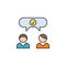 general talking friendship outline icon. Elements of friendship line icon. Signs, symbols and vectors can be used for web, logo,