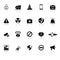 General useful icons with reflect on white background