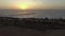 General view from the air to the beach and the Swakopmund quay and sunset.