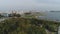 General view of the city of Kazan, through the Ferris wheel. aerial view