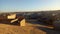 General view of the city in the middle of the vast African desert, where the sand and the harsh environment