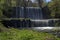 General view of Part at waterfall cascade of river Bistritsa between village  Bistritsa and village Pancharevo, place for tourism