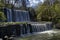 General view of Part at waterfall cascade of river Bistritsa between village  Bistritsa and village Pancharevo, place for tourism