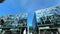 General view of reflective office windows on a corporate building exterior