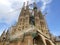 General view on Sagrada Familia Basilica in Barcelona.