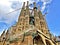 General view on Sagrada Familia Basilica in Barcelona.