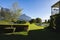 General view of tranquil swimming pool with stunning mountains countryside