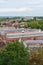 General view at Windsor town with buildings and late-Gothic Eton College Chapel. UK.