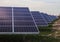 Generating clean energy with solar modules in a big park in germany