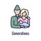 Generational and Retirement Icon set showing considerations - retirement