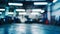 Generative AI Abstract blur car garage automobile interior Blurred mechanic service centre auto repair workshop so
