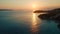 Generative AI Aerial view of Ksamil Islands at sunset along the coastline in Saranda Vlore Albania business concep