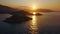 Generative AI Aerial view of Ksamil Islands at sunset along the coastline in Saranda Vlore Albania business concep