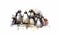 Generative AI, Arctic Unity: Watercolor Drawing of Penguins Huddling Together