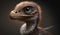 Generative AI, baby of velociraptor, ancient carnivore dinosaur, extinct animal.