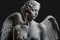 Generative Ai. Beautiful statue of a marble angel. Religious symbol