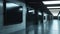 Generative AI Blank black billboards in empty subway hall mock up 3D Render business concept.