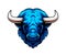 Generative ai blue wild buffalo animal mascot