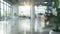 Generative AI BLURRED OFFICE BACKGROUND SPACIOUS BUSINESS INTERIOR HALL WITH DAY LIGHT WINDOW REFLECTIONS business