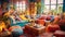 Generative AI, Bohemian Oasis: A Colorful and Eclectic Living Room