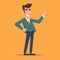 Generative AI Businessman character in flat-