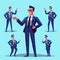 Generative AI Businessman character in flat-