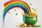 Generative AI cartoon of the pot of gold coins at the end of the rainbow