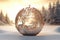 Generative ai. Christmas background baubles and blur winter nature background