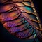 Generative AI: Close up of a butterfly wing texture colorful