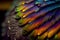 Generative AI: Close up of a butterfly wing texture colorful