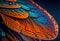 Generative AI: Close up of a butterfly wing texture colorful