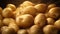 Generative AI, Close up Fresh Organic Whole Potato background.