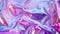 Generative AI Closeup of ethereal pastel neon pink purple lavender mint holographic metallic foil background Abstr