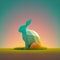 Generative AI colored minimalist rabbit drawing