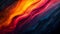 Generative AI. Colorful abstract waves transition from blue to red with a vibrant orange center