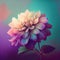 Generative AI: colorful dahlia in pastel tones soft petals