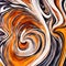 Generative AI, a colorful painting showing some water and swirls, in the style of dark white and dark amber