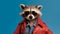 Generative AI, Cool Raccoon: Stylish Shades on Pastel Playground